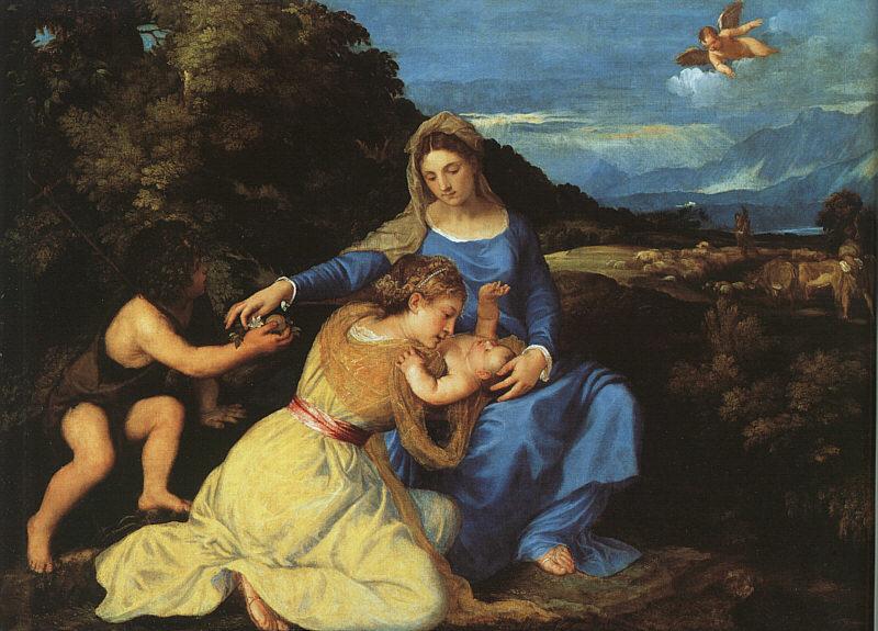  Titian Madonna and Child with the Young St.John the Baptist St.Catherine